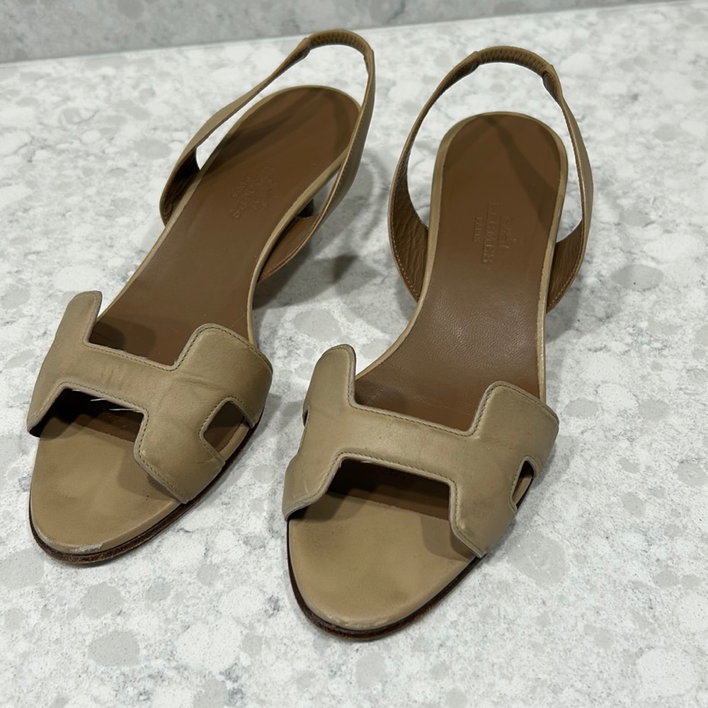 Hermes slingbacks. 36
